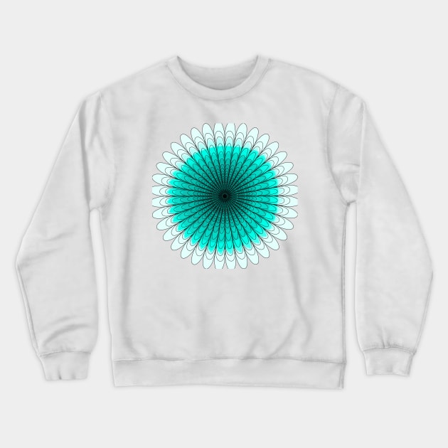 Teal Gradient Flower Crewneck Sweatshirt by RavenRarities